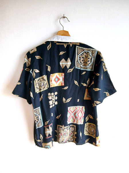 Camisa Vintage Negra Estampada