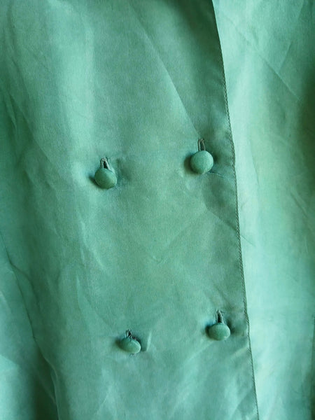 Camisa Vintage Verde 100% Seda