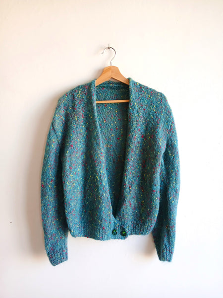 Chaqueta Vintage Hecha a Mano Turquesa