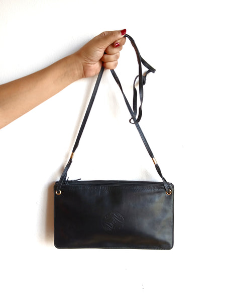 Bolso Vintage Negro Cremalleras