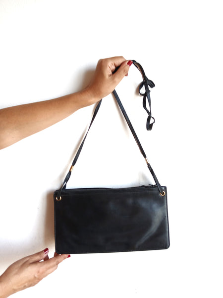 Bolso Vintage Negro Cremalleras