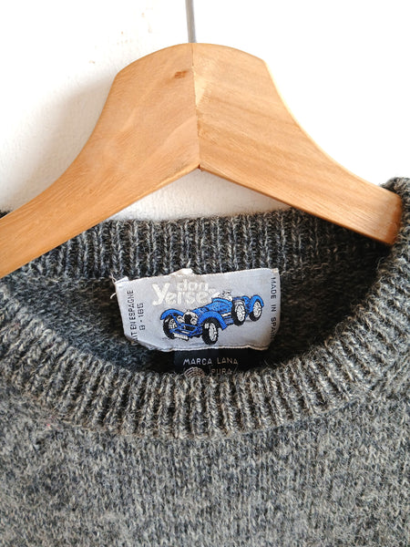 Jersey Vintage Gris Lana Pura