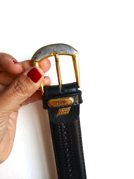 Cinturón Vintage Negro y Dorado