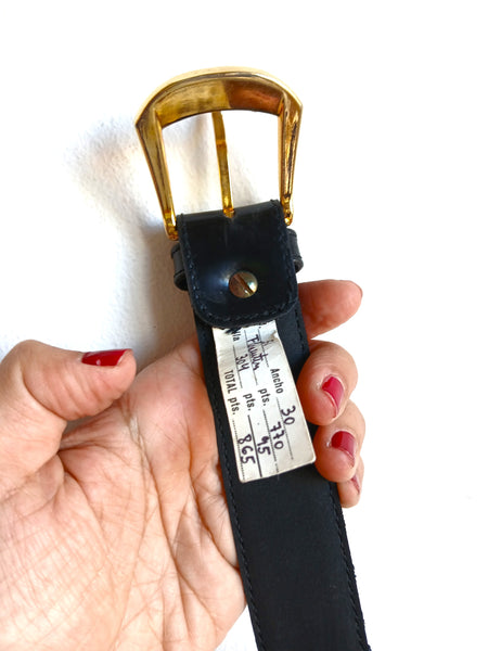 Cinturón Vintage Negro y Dorado