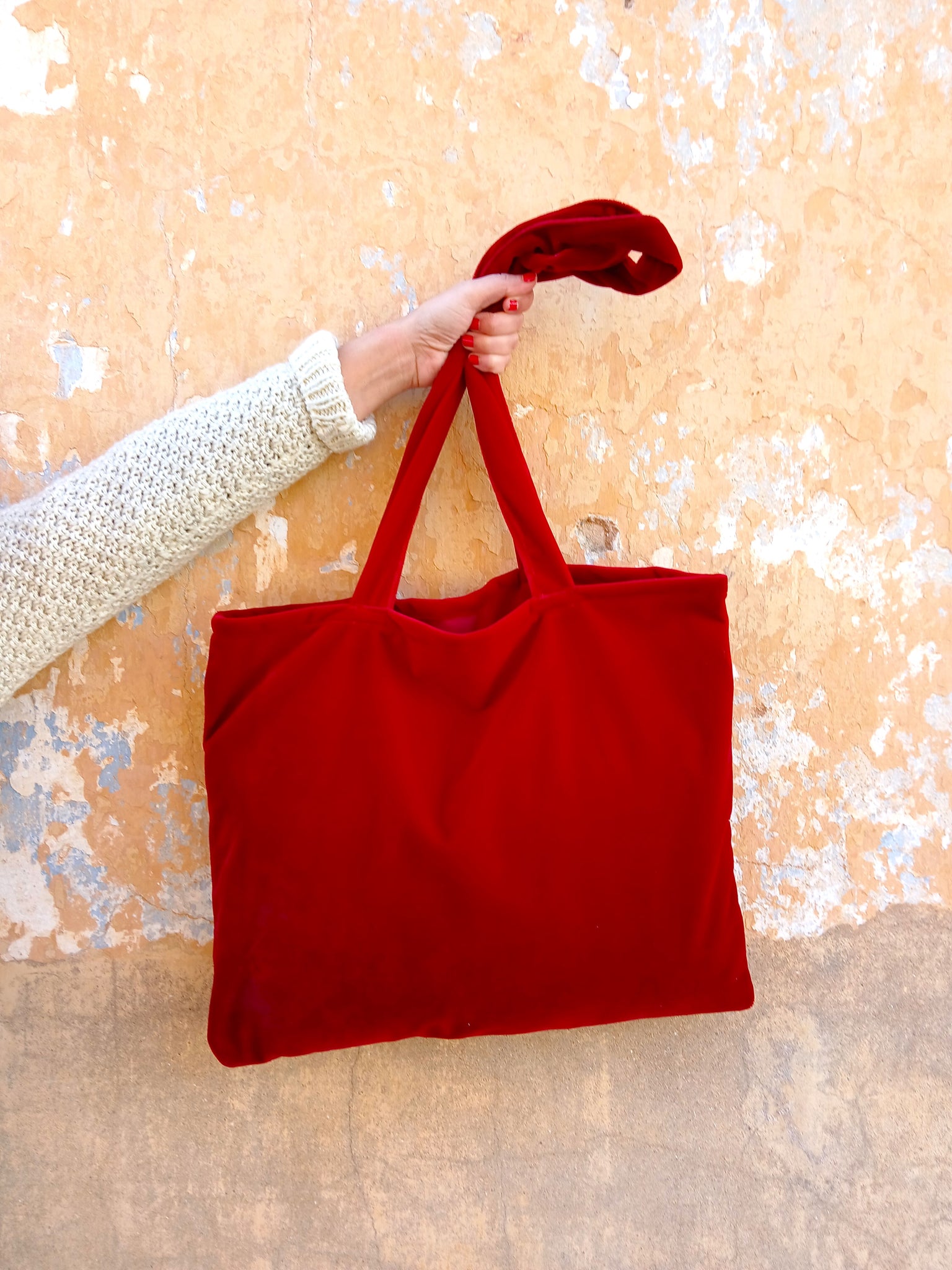 Bolso Handmade de Terciopelo Rojo