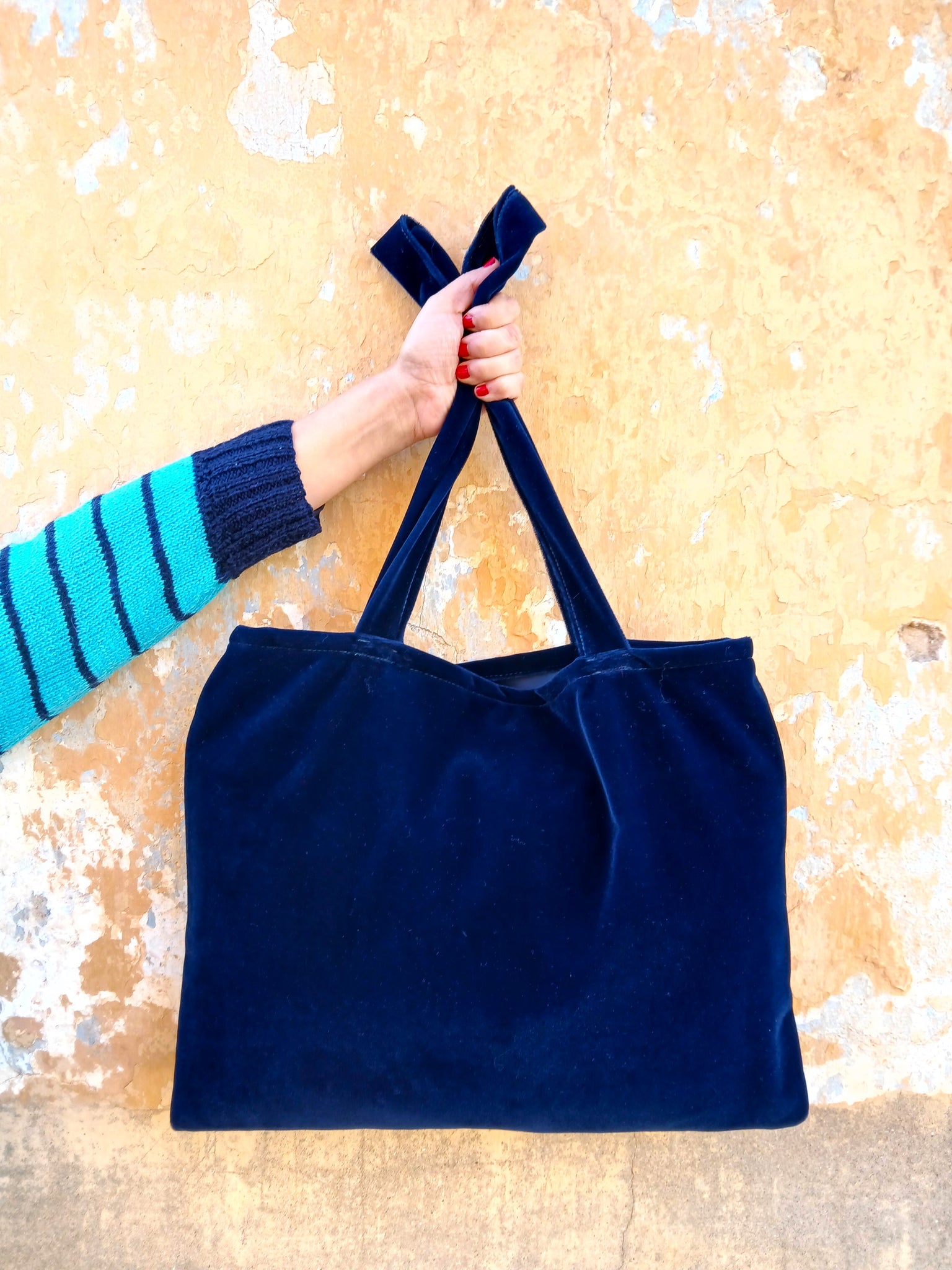 Bolso Handmade de Terciopelo Azul