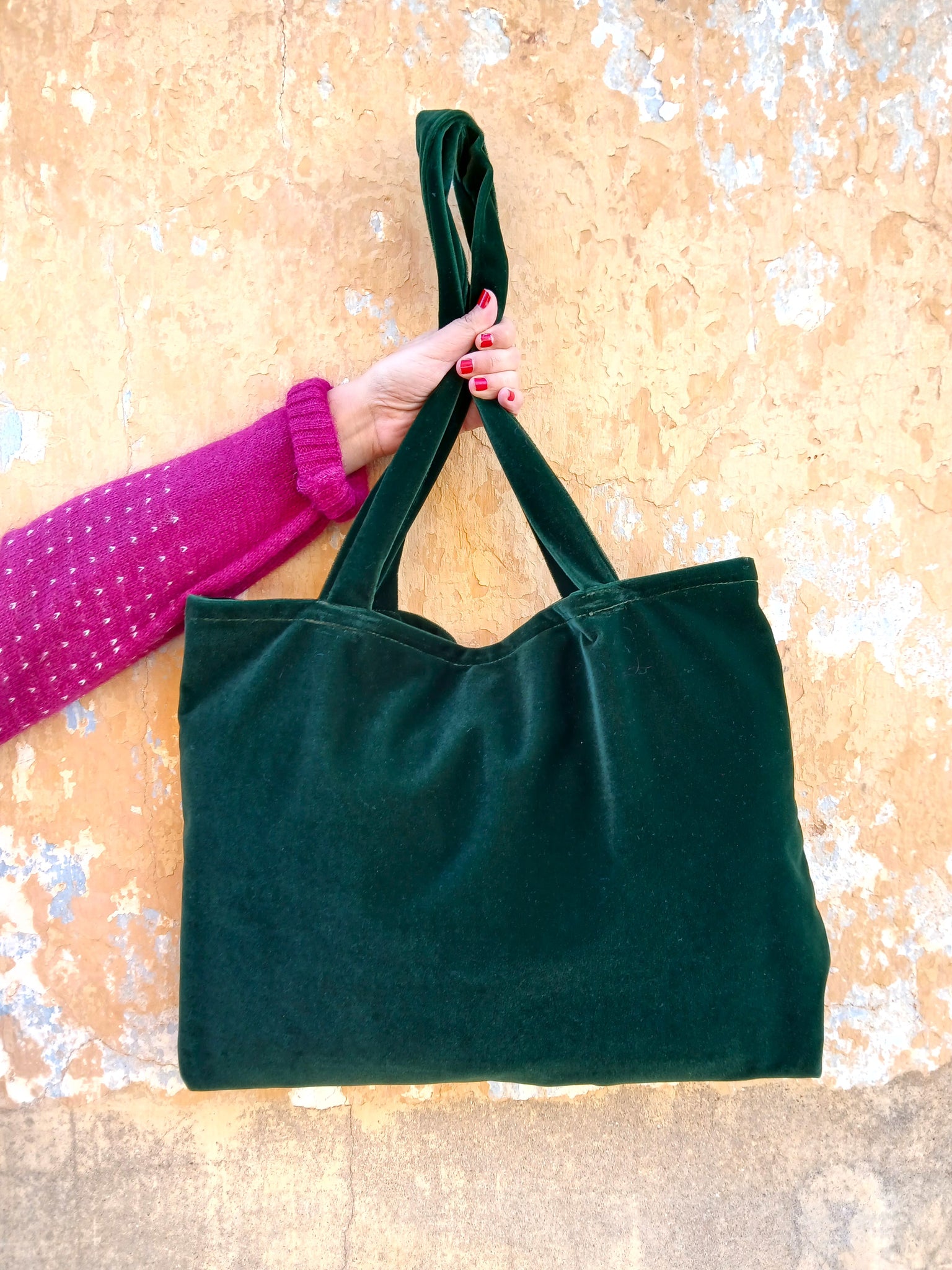 Bolso Handmade de Terciopelo Verde