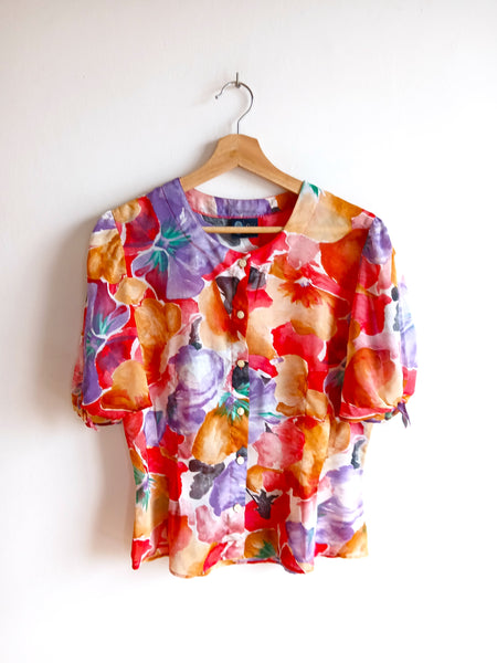 Camisa Vintage Flores Colores