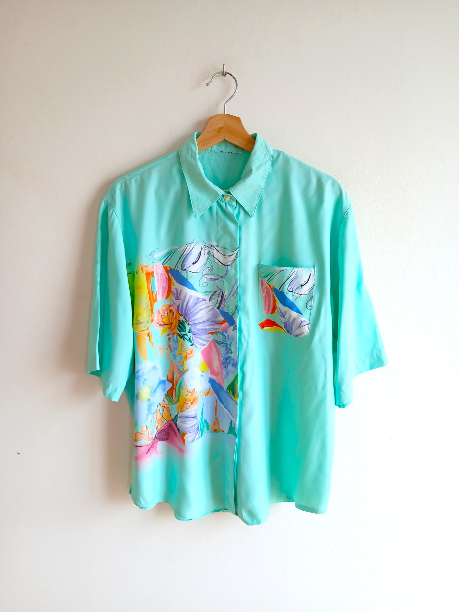 Camisa Vintage Turquesa Colores