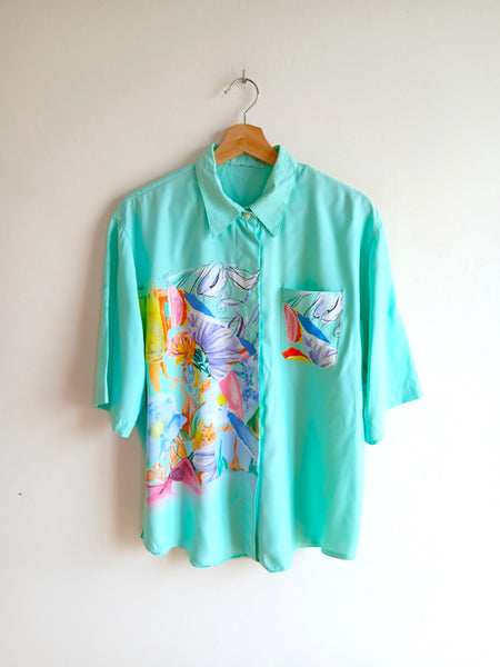 Camisa Vintage Turquesa Colores