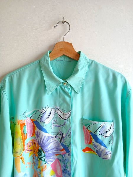 Camisa Vintage Turquesa Colores