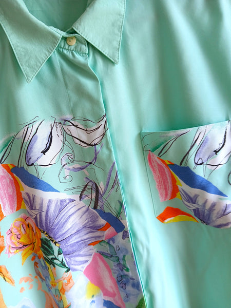 Camisa Vintage Turquesa Colores