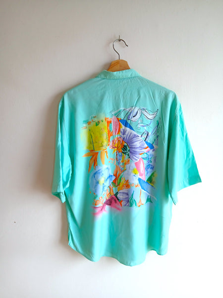 Camisa Vintage Turquesa Colores