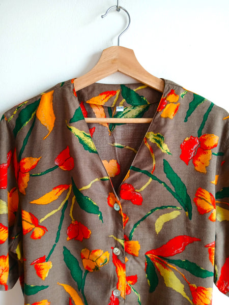 Camisa Vintage Claveles
