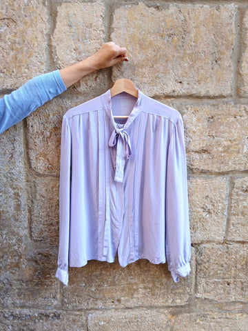 Camisa Vintage Seda Lila