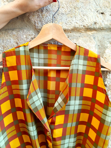 Camisa Vintage Cuadritos y Lazo