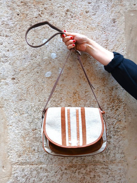 Bolso Vintage Tela y Ante