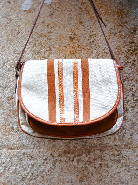 Bolso Vintage Tela y Ante