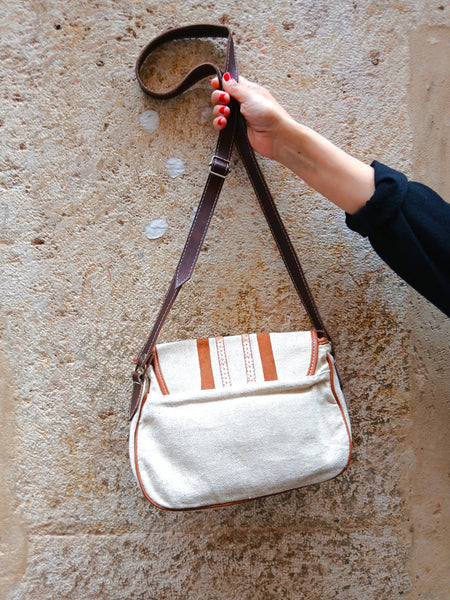 Bolso Vintage Tela y Ante