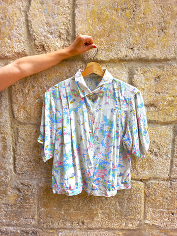 Camisa Vintage Handmade Seda