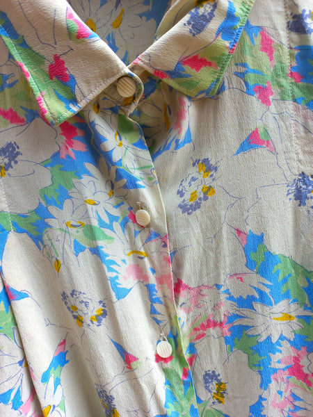 Camisa Vintage Handmade Seda