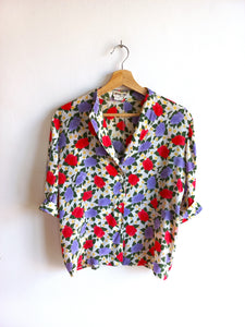 Camisa Vintage Flores Italy