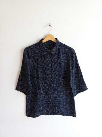 Camisa Vintage Hecha a Mano Lunares