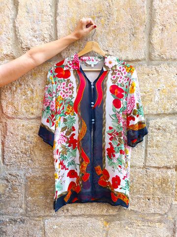 Sobre Camisa Vintage Seda Italy