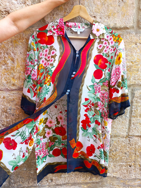 Sobre Camisa Vintage Seda Italy