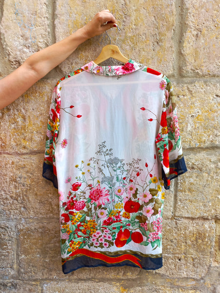 Sobre Camisa Vintage Seda Italy