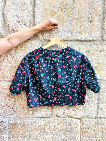 Camisa Vintage Hecha a Mano Flores