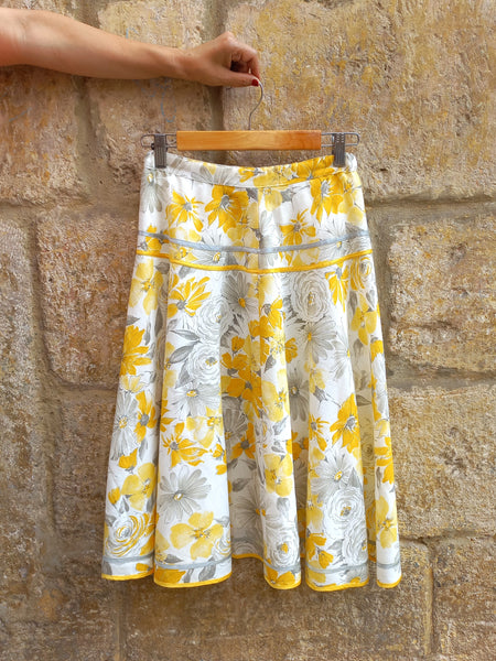 Falda Vintage Flores Amarillas