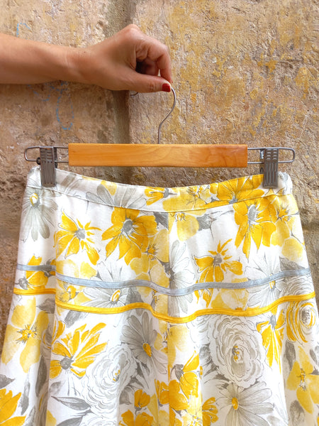 Falda Vintage Flores Amarillas