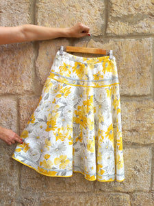 Falda Vintage Flores Amarillas