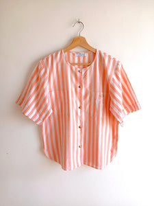 Camisa Vintage Rayas y Botones Dorados