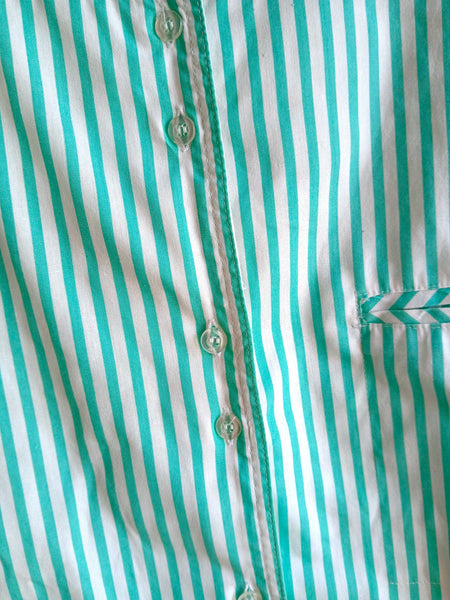 Camisa Vintage Rayas Verdes