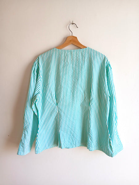 Camisa Vintage Rayas Verdes