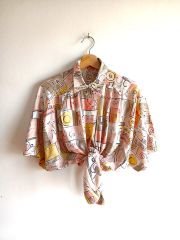 Camisa Vintage Estampado Crazy