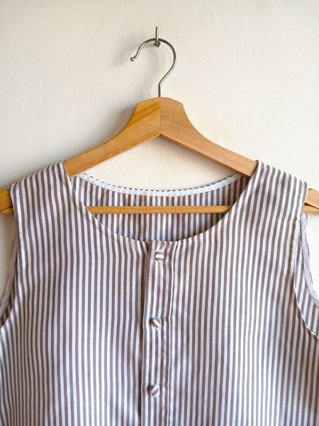 Camisa Vintage Hecha a Mano Sin Mangas