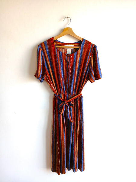 Vestido Vintage Rayas y Cinturón