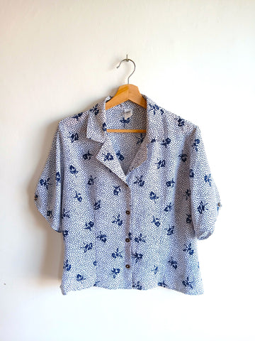 Camisa Vintage Blanca Lunares