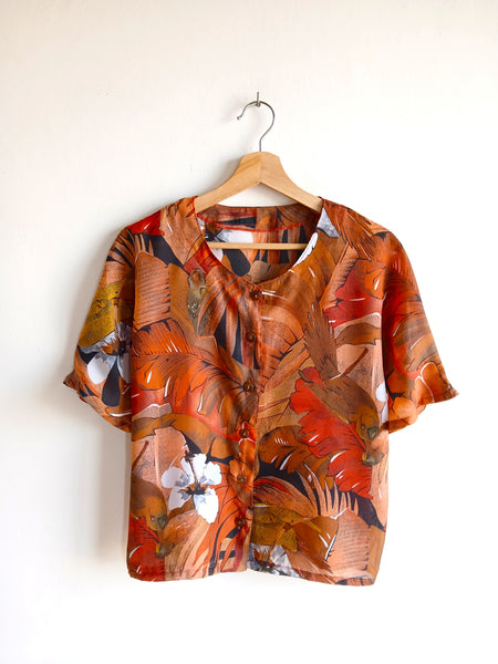 Camisa Vintage Hecha a Mano Tropical