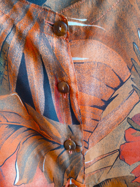Camisa Vintage Hecha a Mano Tropical