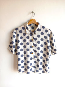 Camisa Vintage Blanca Lunares