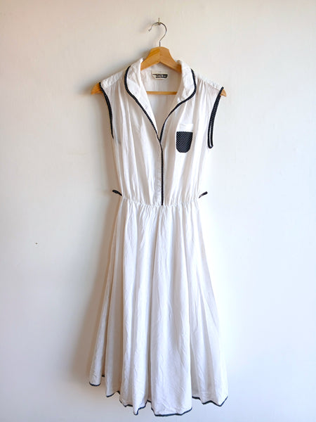 Vestido Vintage Blanco Algodón