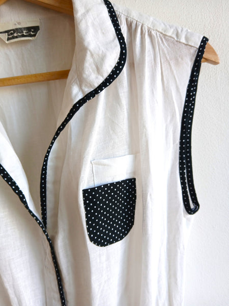 Vestido Vintage Blanco Algodón