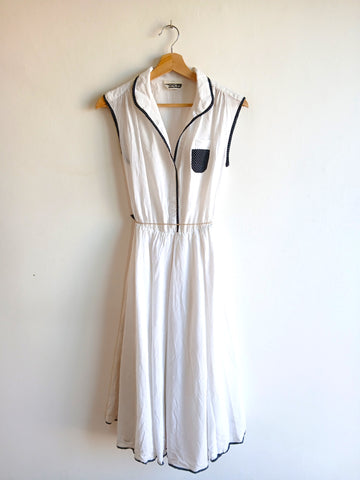 Vestido Vintage Blanco Algodón