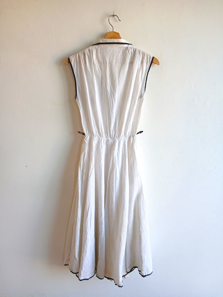 Vestido Vintage Blanco Algodón