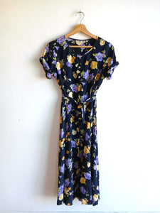 Vestido Vintage Azul Flores
