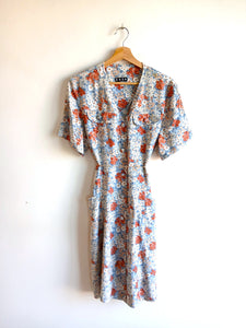 Vestido Vintage Flores y Bolsillos